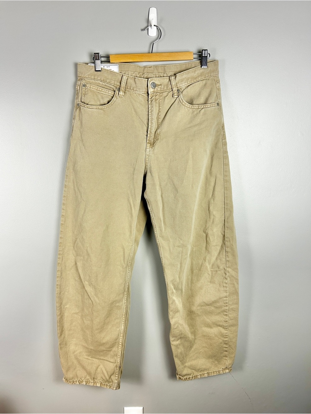 GAP Barrel High Rise Khaki Jeans Size 10/30 Casual Relaxed Cotton Tan